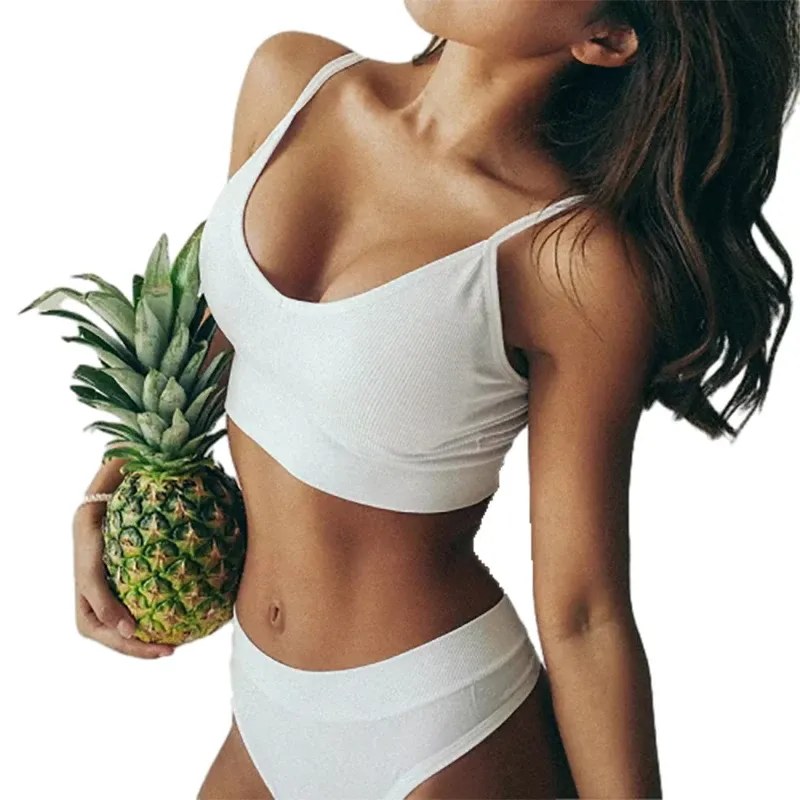 CINOON Women's Seamless Bra and Thong Set - Wire-Free Bralette, Low Waist Panties, Cotton Lingerie for Comfort and Style