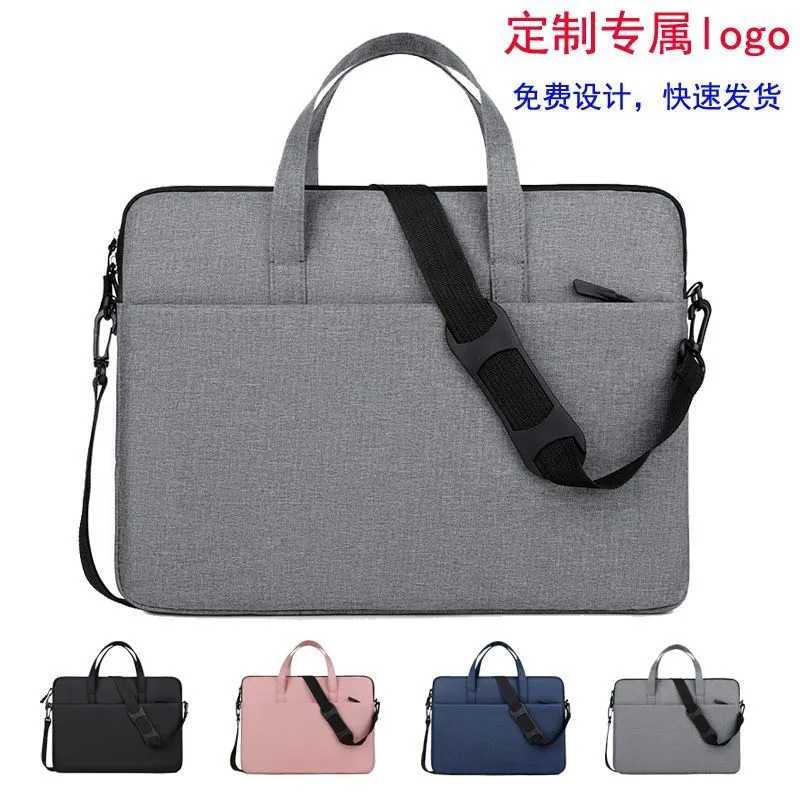 Grey Laptop Bag with Shoulder Strap