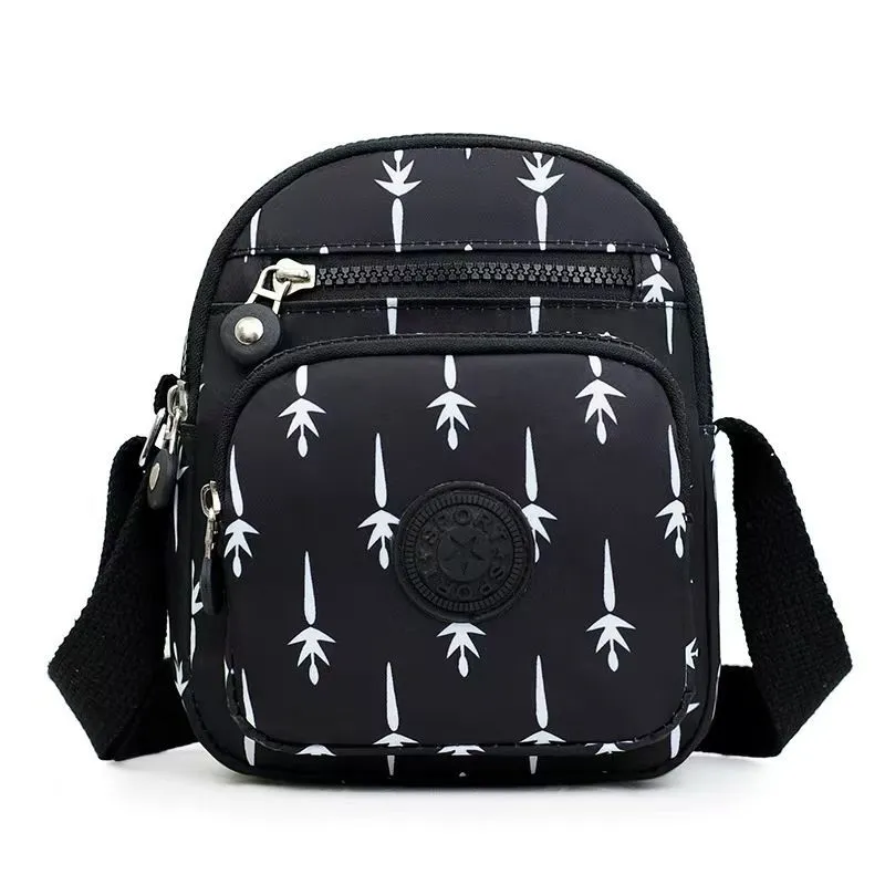 Black Pattern Crossbody Shoulder Bag
