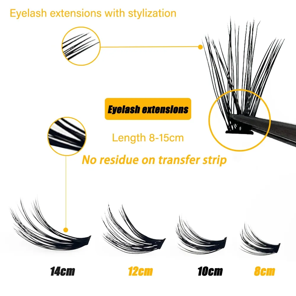 3D Russian Mink Individual Eyelash Clusters - 60 Bundles Natural Look Extension, 0.07mm Thickness, C/D Curl, 8-15mm Length - Professional Makeup Tool showcase 5