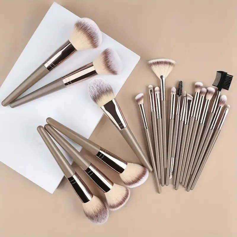 Professional 3-20PCS Makeup Brush Set for Women - Soft Fluffy Nylon Kabuki Foundation, Eyeshadow, Concealer, Blending, Blush Beauty Tools with ABS Plastic Handles showcase 6