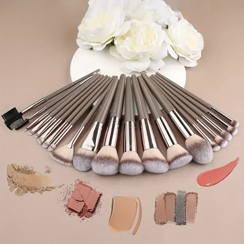 Professional 3-20PCS Makeup Brush Set for Women - Soft Fluffy Nylon Kabuki Foundation, Eyeshadow, Concealer, Blending, Blush Beauty Tools with ABS Plastic Handles showcase 2