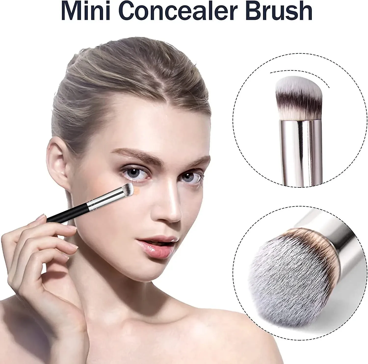 Premium Foundation Concealer Brush Set - 5 Pcs Flawless Contour Blusher Brushes for Under Eye Blending, Dense Face Makeup Application - Image 3