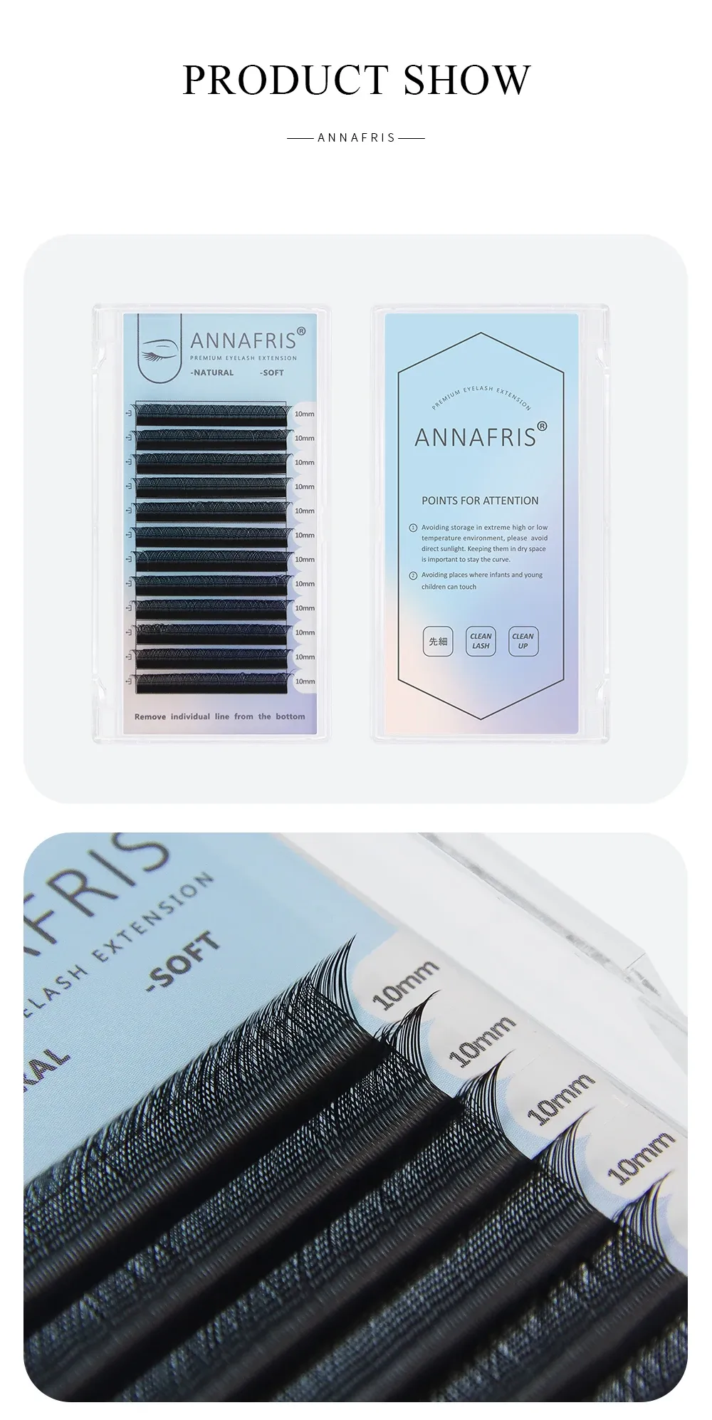ANNAFRIS Premade Volume Fan YY 3D 4D 5D W-Shaped Eyelash Extensions - Natural Soft Full Dense Mink Lashes for Professional Salon Use showcase 2