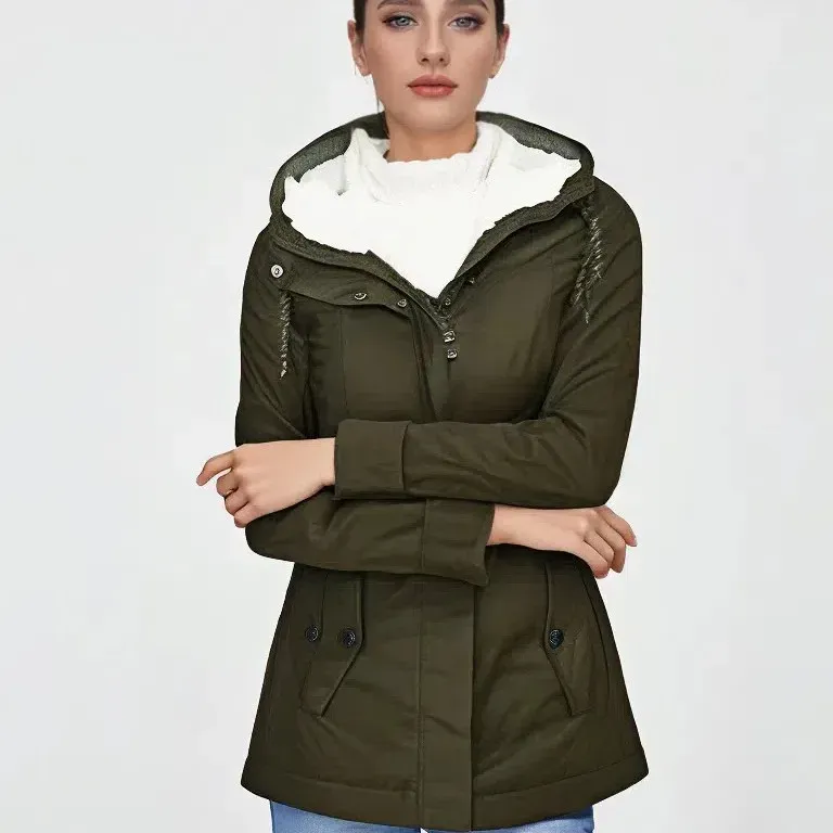 Women's Winter Faux Fur Hooded Jacket Coat - Long Sleeve Warm Velvet Parka for Fashionable Ladies showcase 5