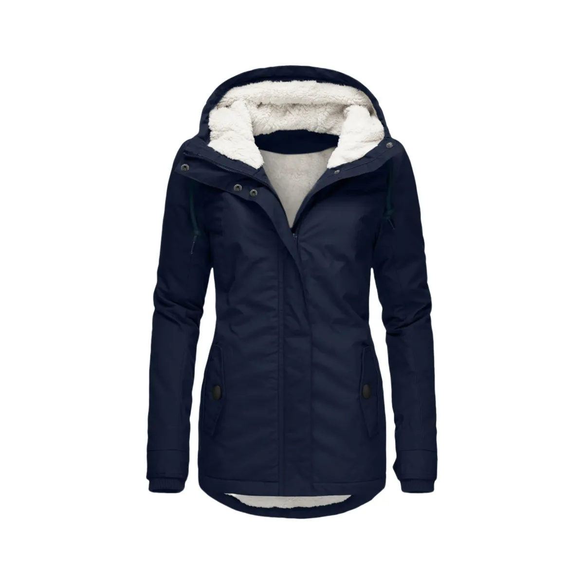 Women's Winter Faux Fur Hooded Jacket Coat - Long Sleeve Warm Velvet Parka for Fashionable Ladies showcase 10