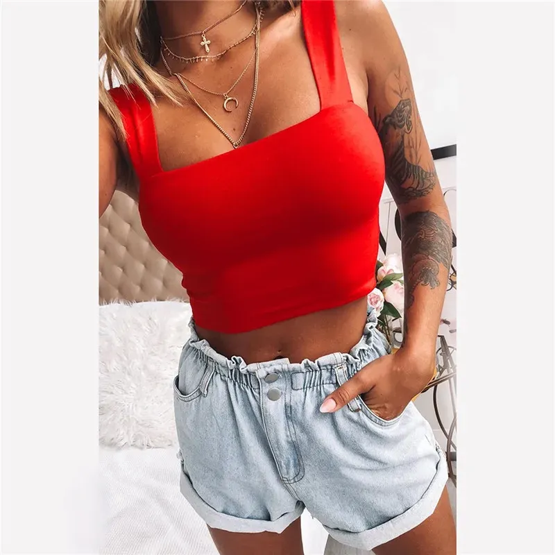 Women's Square Neck Sleeveless Crop Top - Sexy Backless Cami Tank Shirt for Summer Casual Wear showcase 13