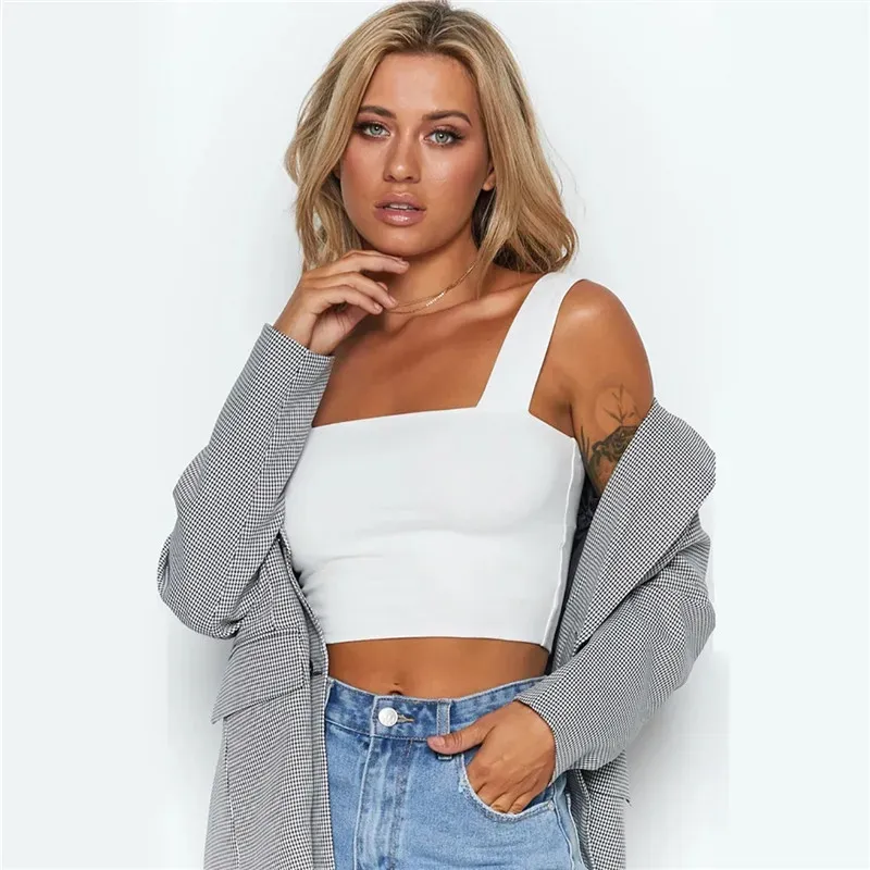 Women's Square Neck Sleeveless Crop Top - Sexy Backless Cami Tank Shirt for Summer Casual Wear showcase 8