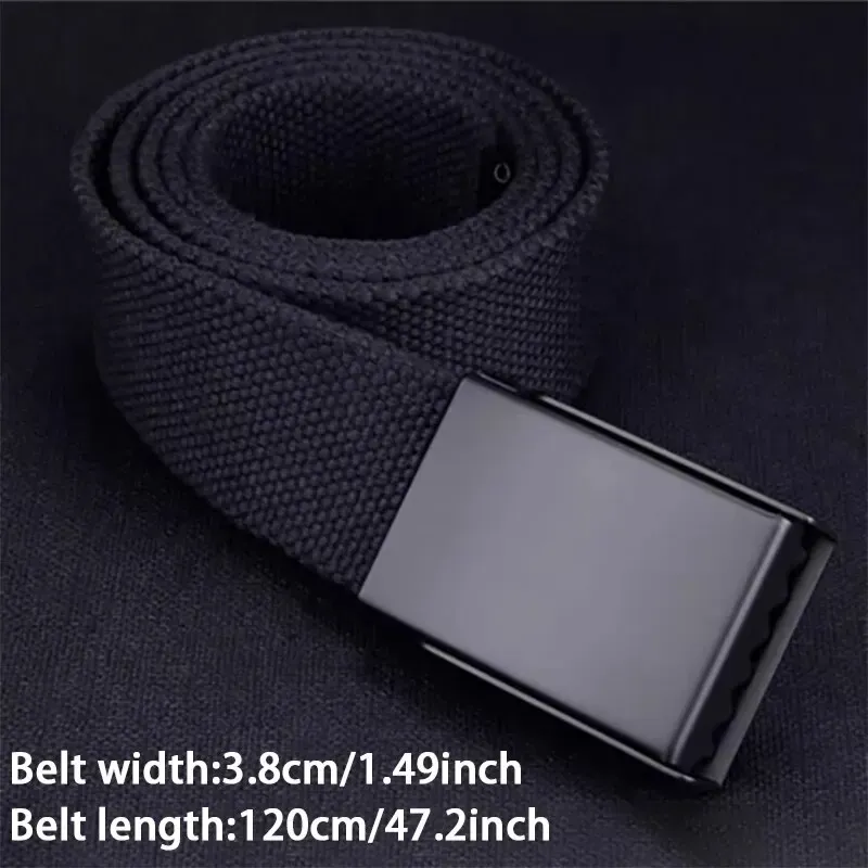 Men's & Women's Fashion Canvas Belt - Adjustable Breathable Outdoor Tactical Waist Belt for Jeans & Trousers thumbnail 3