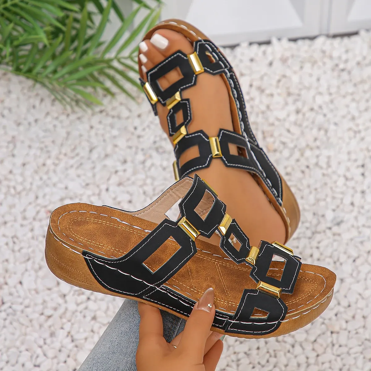 Women's Roman Style Wedge Sandals - Comfortable Open Toe Beach Slippers for Summer Outdoor Wear showcase 11