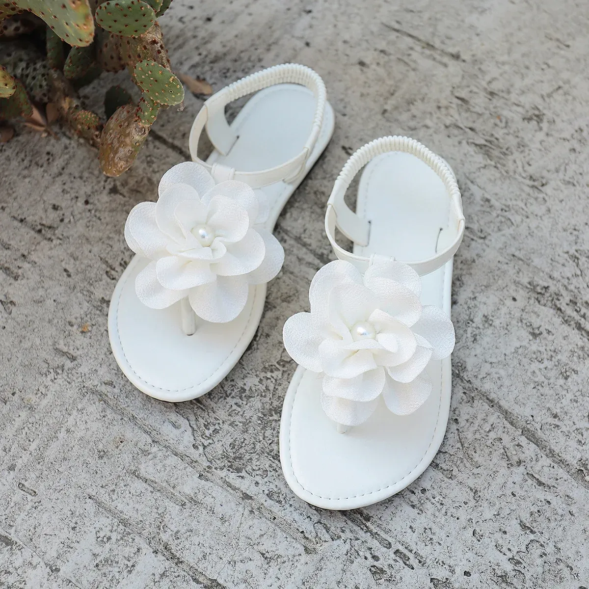Women's Bohemian Flat Sandals with Floral Buckle - Large Size, Round Toe Slip-On Casual Beach Shoes for Summer showcase 11