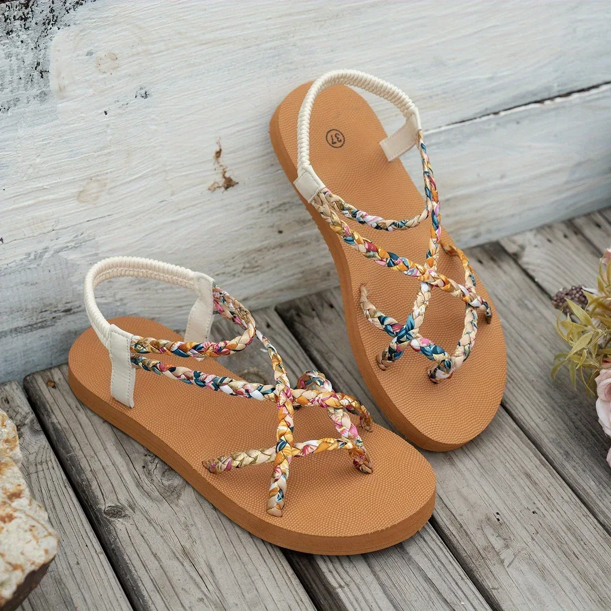 Women's Fashionable Lightweight Large Size Beach Sandals Summer New Round Head Comfortable Fish Mouth Casual Slides thumbnail 6