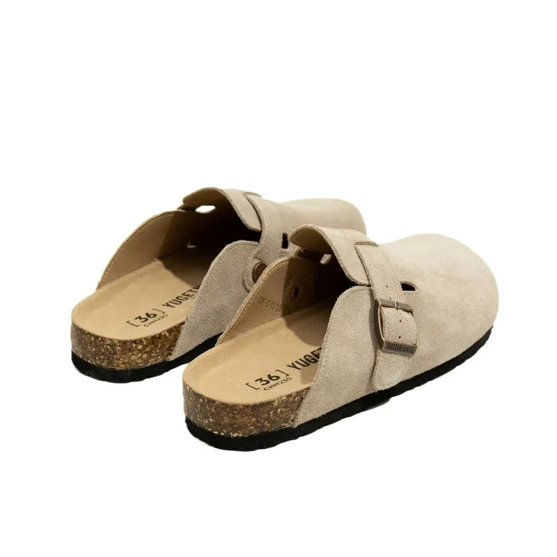 Women's Cozy Winter Fur Boston Clogs - Fashionable Cork Insole Plush Slippers with Arch Support, Warm Suede Mules for Home & Casual Wear - Image 6