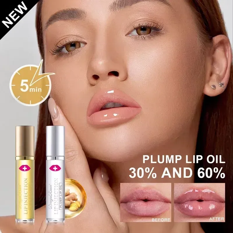 Instant Volumising Lip Plumper Oil Gloss Serum - Moisturizing Anti-Wrinkle & Dark Skin Remover for Fuller, Smoother Lips - Image 6