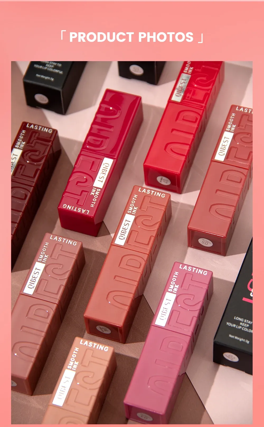 QIBEST 8 Colors Nude Watery Lip Gloss - Long-Lasting Liquid Lipstick, Sexy Red/Purple Lip Glaze, Non-Fading Tint for Women's Makeup showcase 16