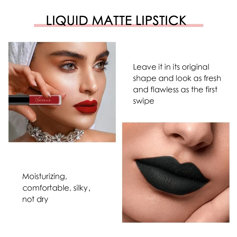 NICEFACE 25 Color Waterproof Matte Lip Gloss Set - Long-Lasting Liquid Lipstick, Non-Stick Cup, Rich Pigment, Professional Cosmetic Makeup for All Occasions thumbnail 3