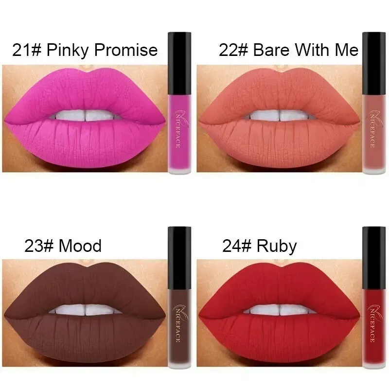 NICEFACE 25 Color Waterproof Matte Lip Gloss Set - Long-Lasting Liquid Lipstick, Non-Stick Cup, Rich Pigment, Professional Cosmetic Makeup for All Occasions showcase 7