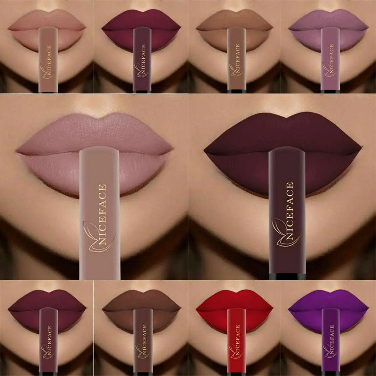 NICEFACE 25 Color Waterproof Matte Lip Gloss Set - Long-Lasting Liquid Lipstick, Non-Stick Cup, Rich Pigment, Professional Cosmetic Makeup for All Occasions showcase 5