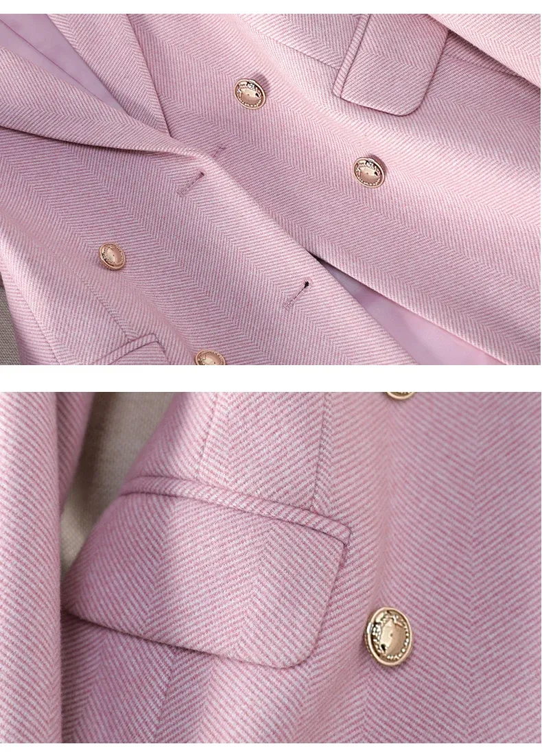 NAVIU High-End Women's Blazer Jacket - Spring/Autumn Office Business Suit, Long Sleeve Coat in Blue, Pink, or Apricot showcase 6
