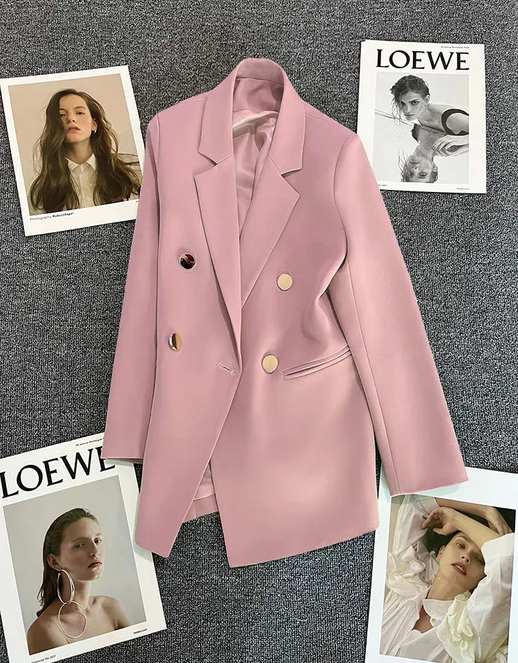 Women's Elegant Single Button Blazer 2023 Autumn/Winter Slim Fit Stylish Jacket Coat, Long Sleeve Chic Office Lady Casual Tops showcase 10