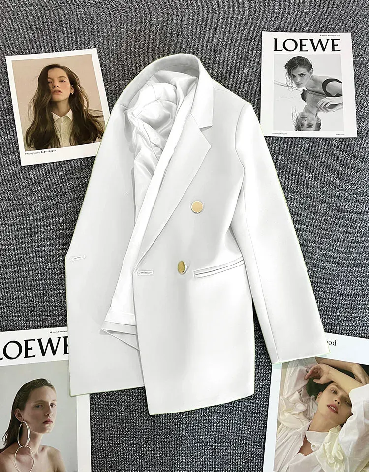 Women's Elegant Single Button Blazer 2023 Autumn/Winter Slim Fit Stylish Jacket Coat, Long Sleeve Chic Office Lady Casual Tops showcase 8
