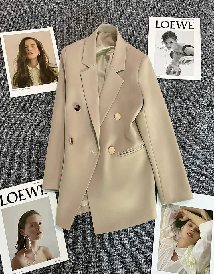 Women's Elegant Single Button Blazer 2023 Autumn/Winter Slim Fit Stylish Jacket Coat, Long Sleeve Chic Office Lady Casual Tops showcase 13