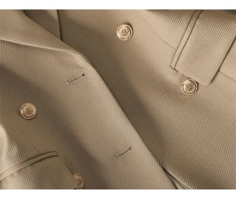 Women's Long Blazer Jacket - Autumn Winter Office Formal Business Work Wear Coat in Khaki, Coffee, Black showcase 16