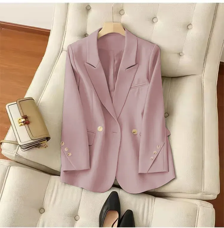Women's Casual Long Sleeve Blazer Pant Set 2-Piece Suit 2025 Fashion Elegant Office Work Outfits showcase 10