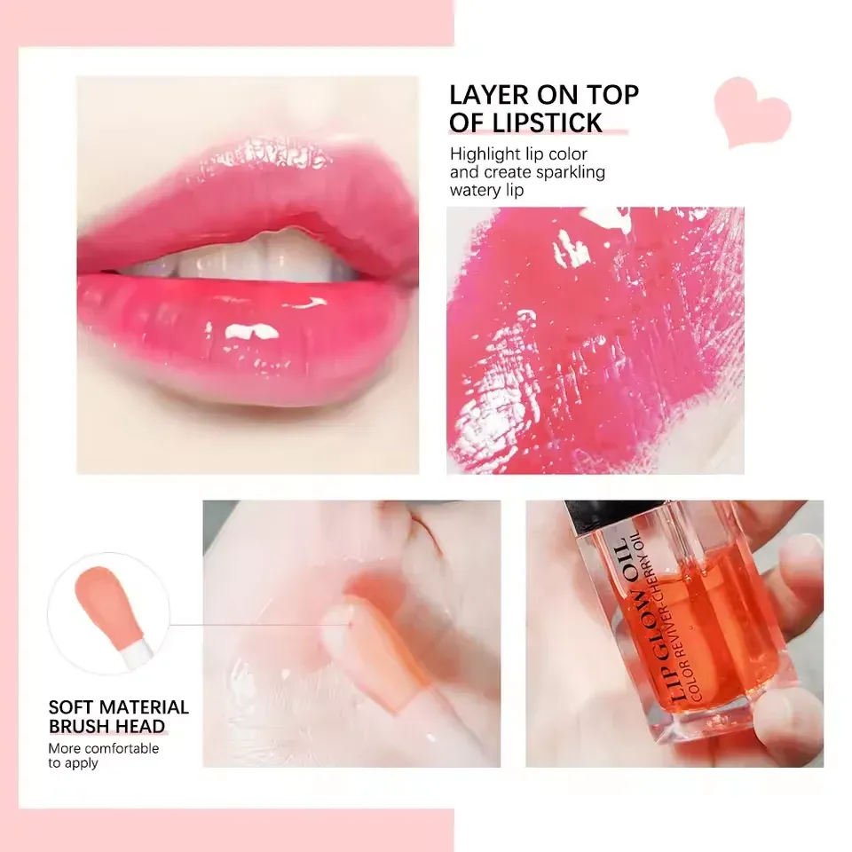 Moisturizing Lip Balm Oil Gloss for Plumping & Exfoliating Lips - Original Pink Formula for Soft, Smooth, Hydrated Lips thumbnail 5