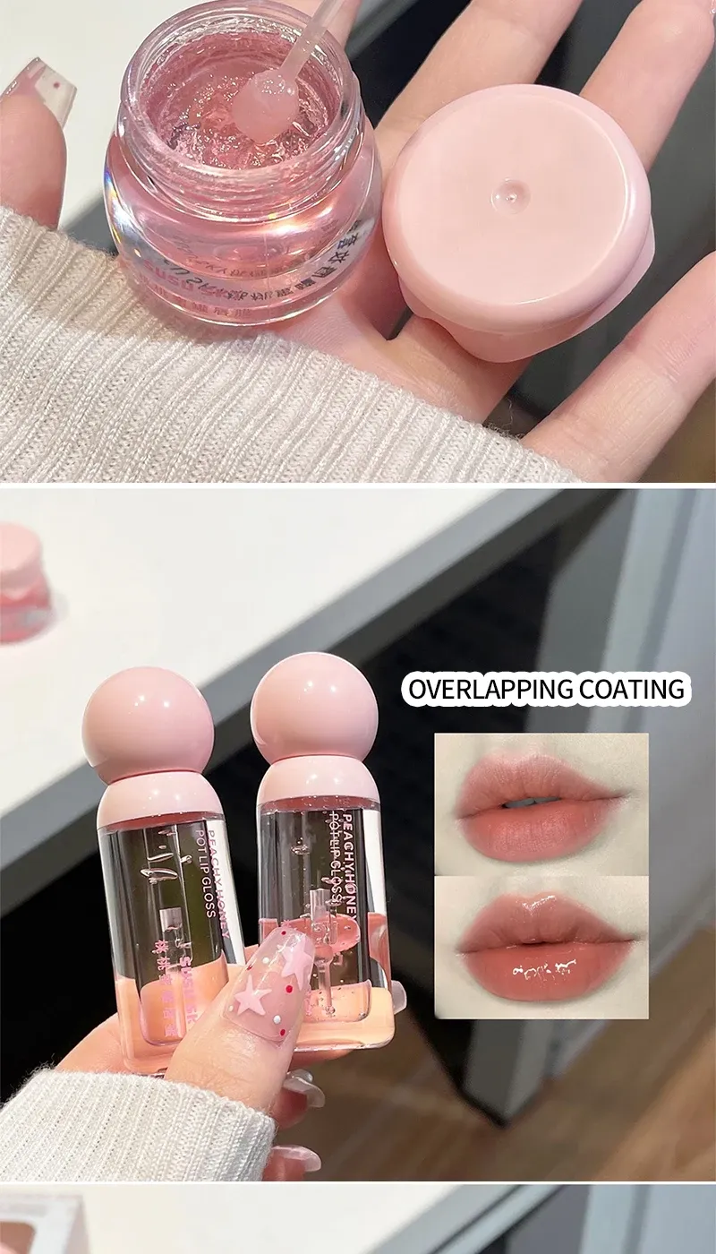 SUSU SKY Peach Honey Jar Lip Makeup Kit - Moisturizing & Nourishing Lip Care Set for Soft, Hydrated Lips showcase 4