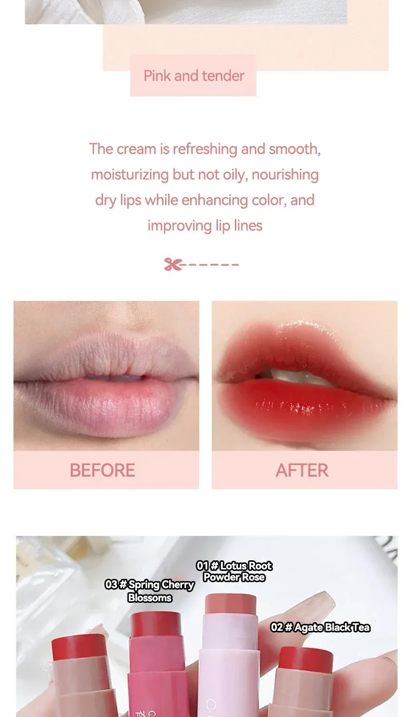 HAIPINK 3-Piece Tinted Moisturizing Lip Balm Set - Hydrating, Fade Lip Lines, Prevent Chapping, Natural Color for Daily Use showcase 3