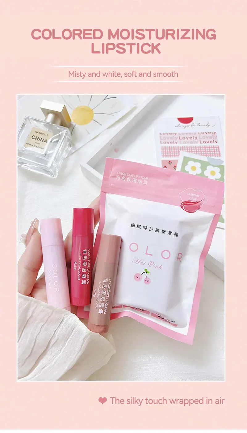 HAIPINK 3-Piece Tinted Moisturizing Lip Balm Set - Hydrating, Fade Lip Lines, Prevent Chapping, Natural Color for Daily Use showcase 1