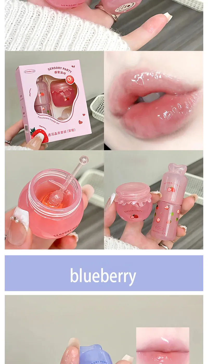 Sensory Party Hydrating & Brightening Lip Mask - Deep Moisture, Lip Wrinkle Reduction, 24-Hour Hydration Lip Oil for Soft, Plump Lips showcase 14