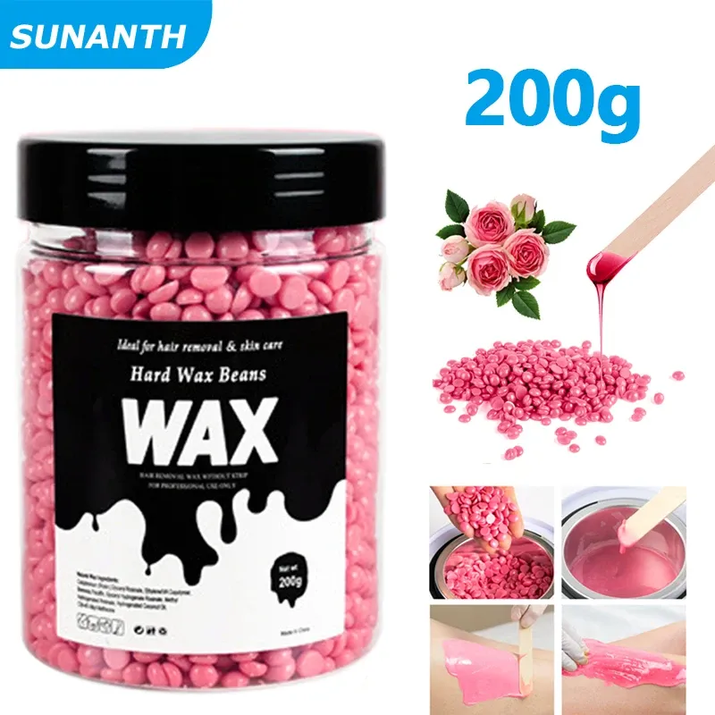 Professional Hard Wax Beans for Men & Women - 200g/400g Depilatory Wax Kit for Painless Full Body Hair Removal, Inhibits Growth, Gentle & Non-Irritating Formula