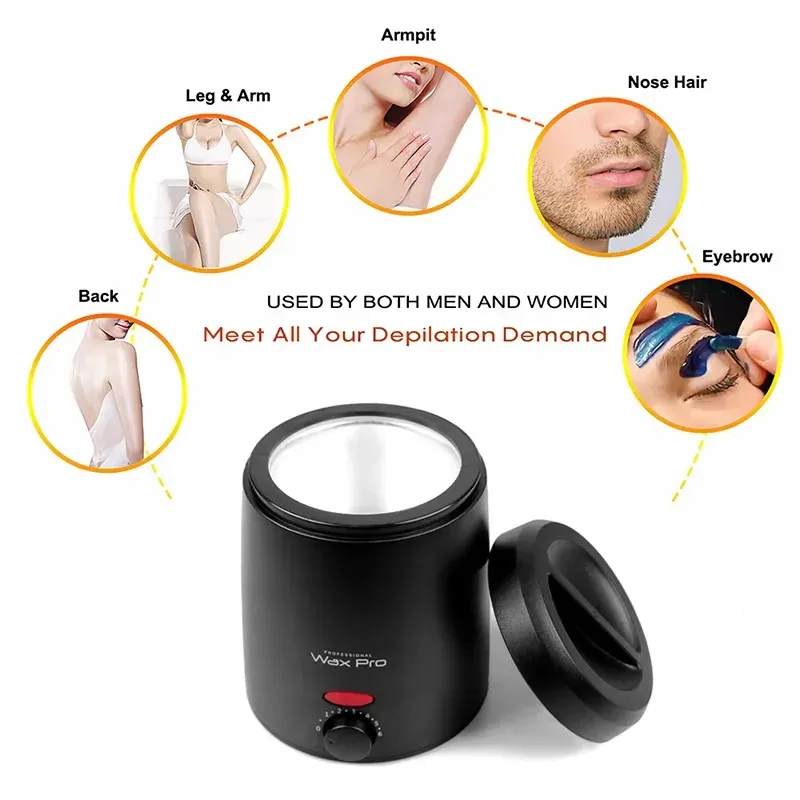 Professional Wax Heater Melter for Hair Removal & Crafts | Adjustable Temperature 0-125°C | Rapid Heating 35W | 200ml Capacity | EU/US Plug for Home Salon Use - Image 6
