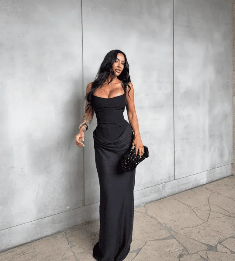 Elegant Women's White Sexy Corset Maxi Dress - Perfect for Parties, Evenings, and Prom - Available in Black - Image 2