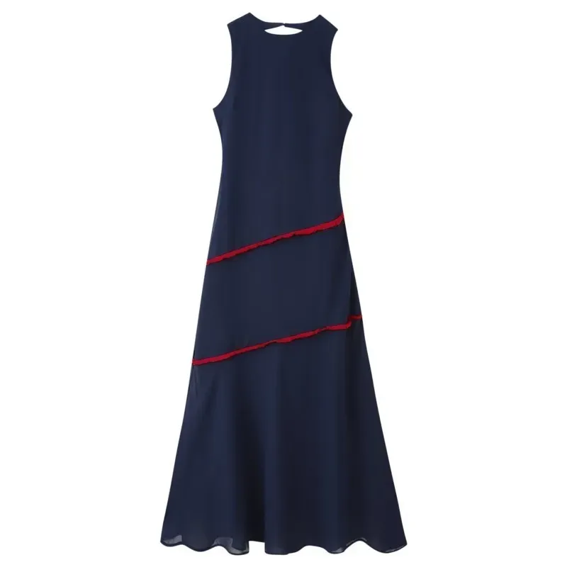 Women's Summer Fashion Sexy Sleeveless Backless Patchwork Tassel Dress - Elegant Evening & Party Wear for Ladies thumbnail 4