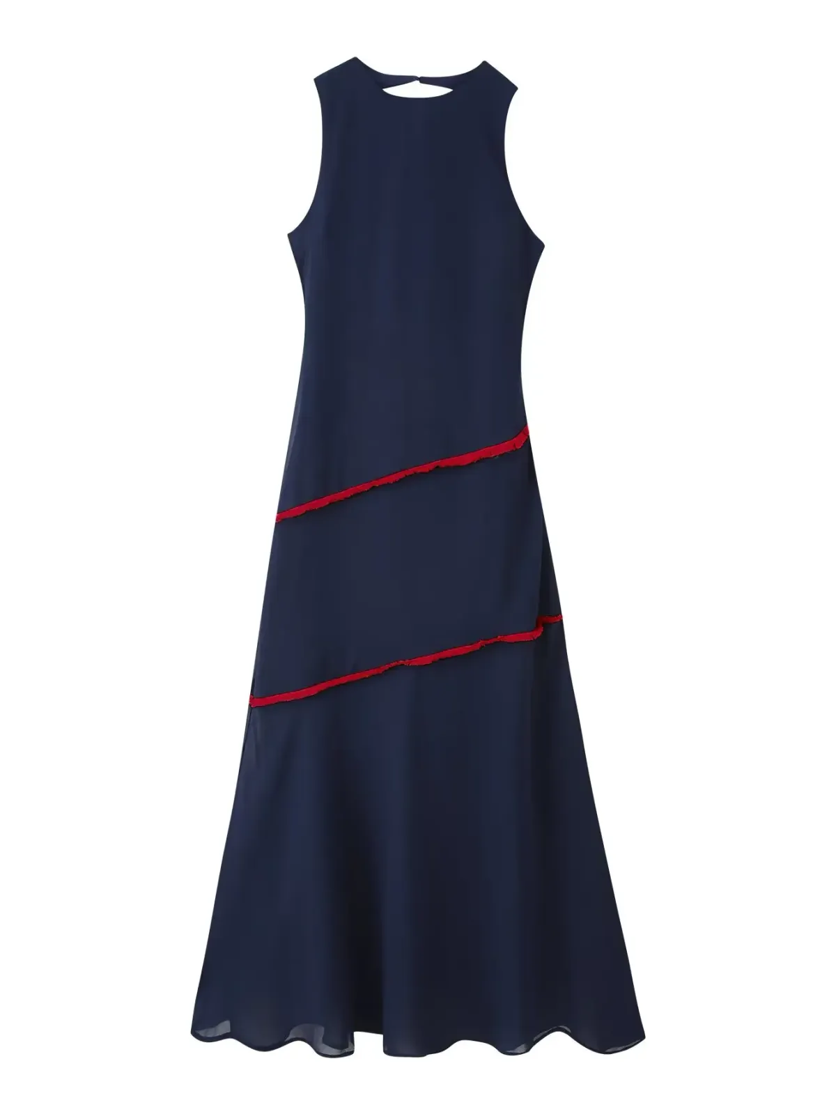 Women's Summer Fashion Sexy Sleeveless Backless Patchwork Tassel Dress - Elegant Evening & Party Wear for Ladies showcase 2