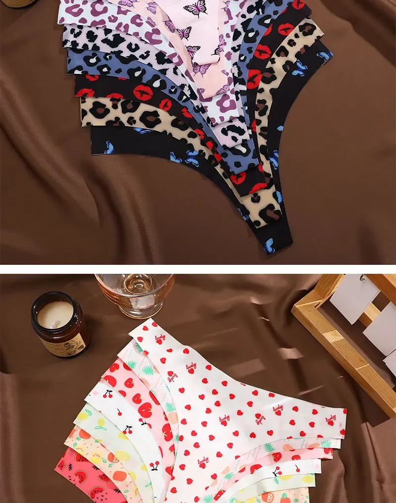 3PCS Sexy G-String Thongs for Women, Colorful Bikini Style T-Back Panties, Seamless Low Waist Intimates, Comfortable Lady Underwear showcase 13