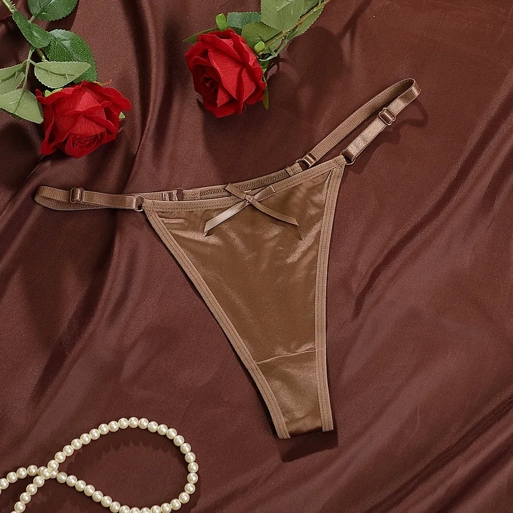 Women's Seamless Satin G-String Thong Panties with Adjustable Bow Detail - Low Rise, Comfortable Briefs for Everyday Wear showcase 13