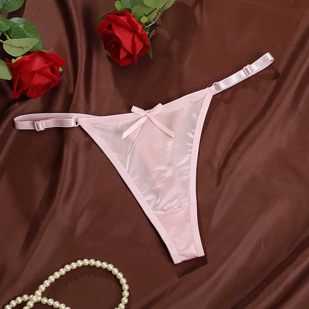Women's Seamless Satin G-String Thong Panties with Adjustable Bow Detail - Low Rise, Comfortable Briefs for Everyday Wear showcase 19