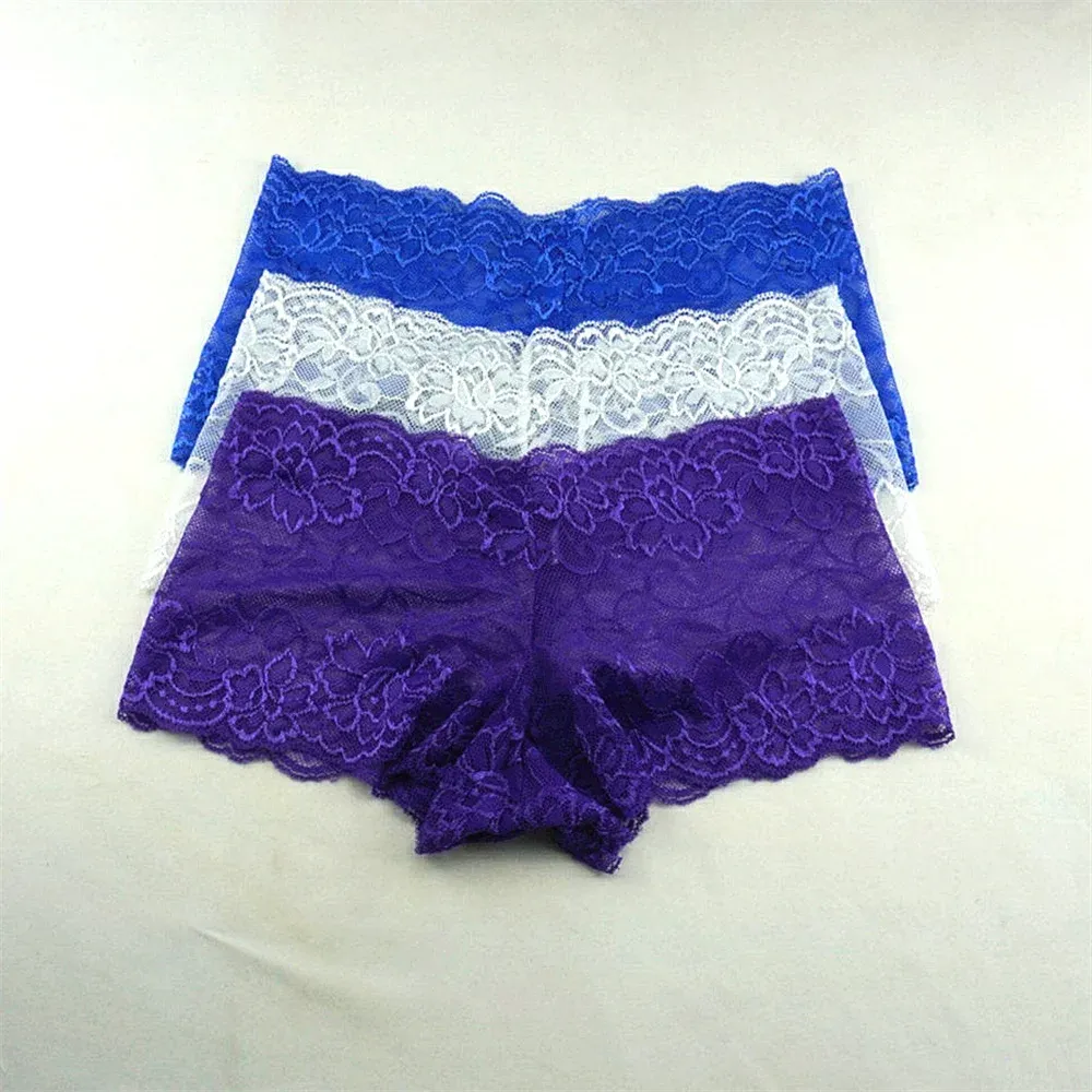 3pcs Women's Silk Boyshorts Transparent Panties Lingerie - Comfortable & Stylish Ladies Underwear Shorts (M-XXL) thumbnail 3
