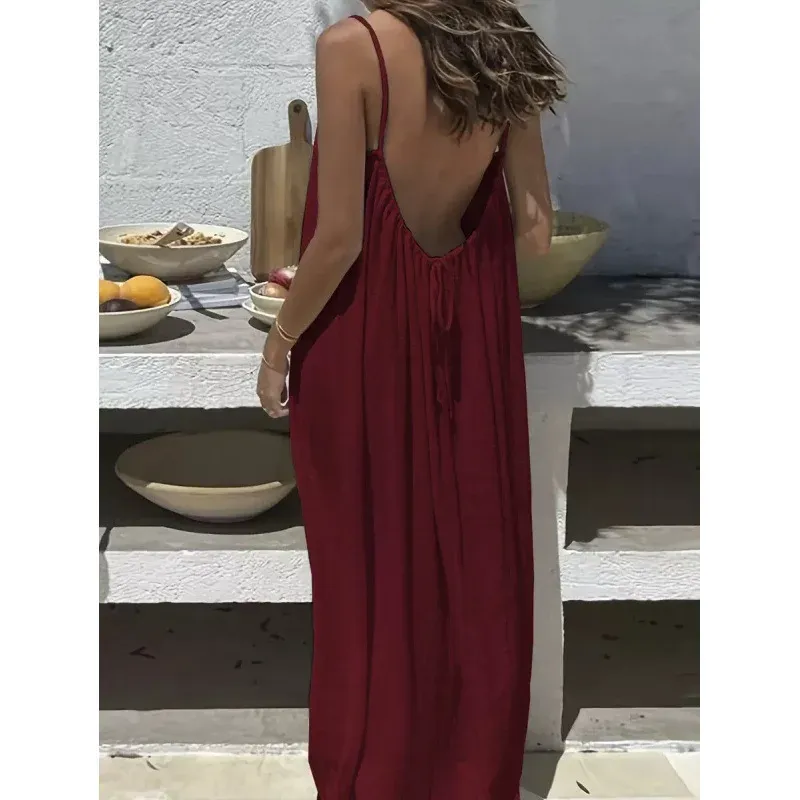 New Arrival Women's Strapless Backless Long Loose Maxi Dress - Comfortable Sleepwear & Casual Loungewear for Home