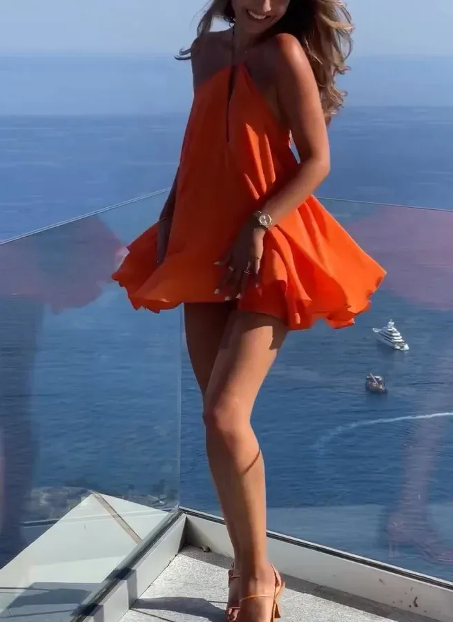 Sexy Off-Shoulder Summer Beach Dress for Women - Elegant Sleeveless Hollow Out Backless Party Vestido showcase 5