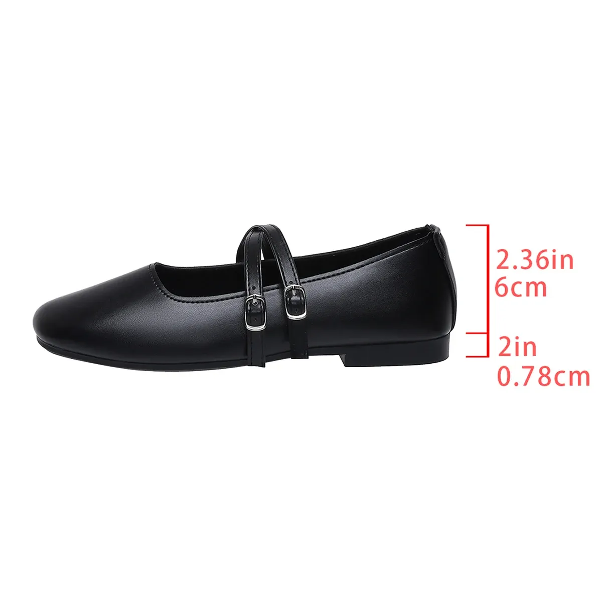 Women's Classic Retro Mary Jane Flat Shoes - Fashionable Square Toe Casual Work Shoes with Straight Buckle, Shallow Mouth Design for Everyday Comfort showcase 2