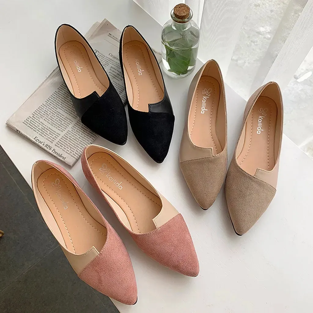 Women's Pointed Toe Ballet Flats - Comfortable Slip-On Loafers, Breathable Casual Shoes for Daily Wear, Work, and Leisure showcase 1