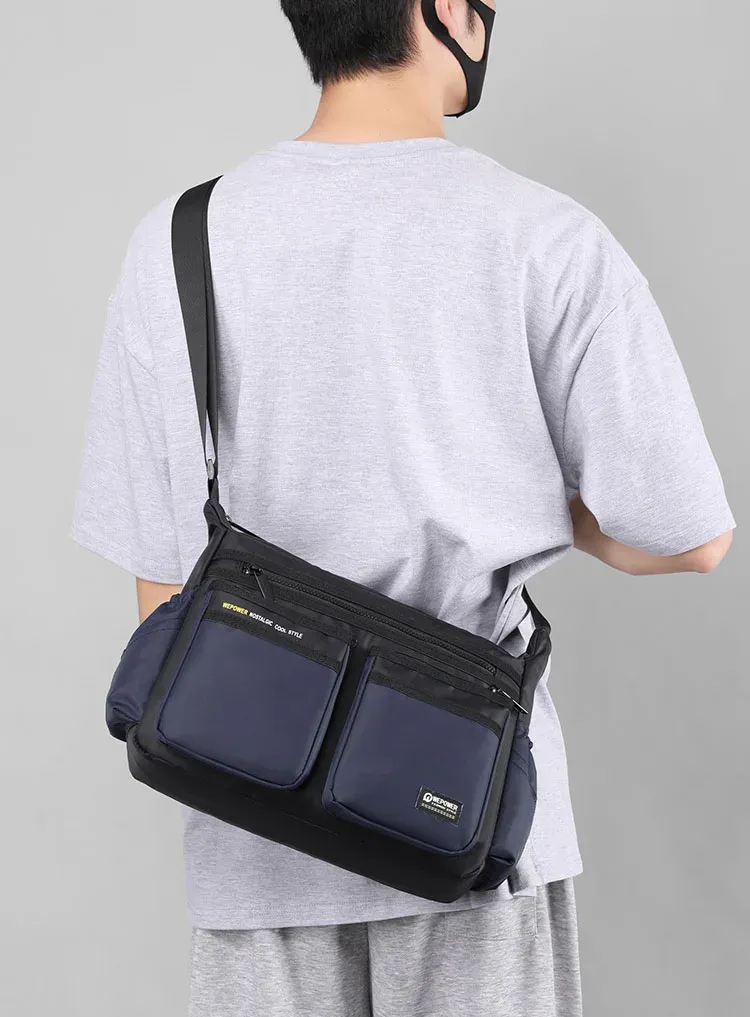 Men's Luxury Nylon Crossbody Messenger Bag - Multi-Layer Pocket Design, Large Capacity, Waterproof, Casual Fashion Shoulder Bag for Travel & Daily Use showcase 1