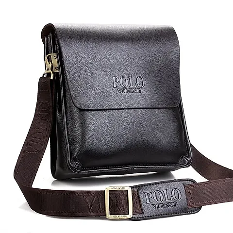 POLO Men's Vertical Business Crossbody Shoulder Bag - Casual & Professional Document Bag, 23x26x7cm