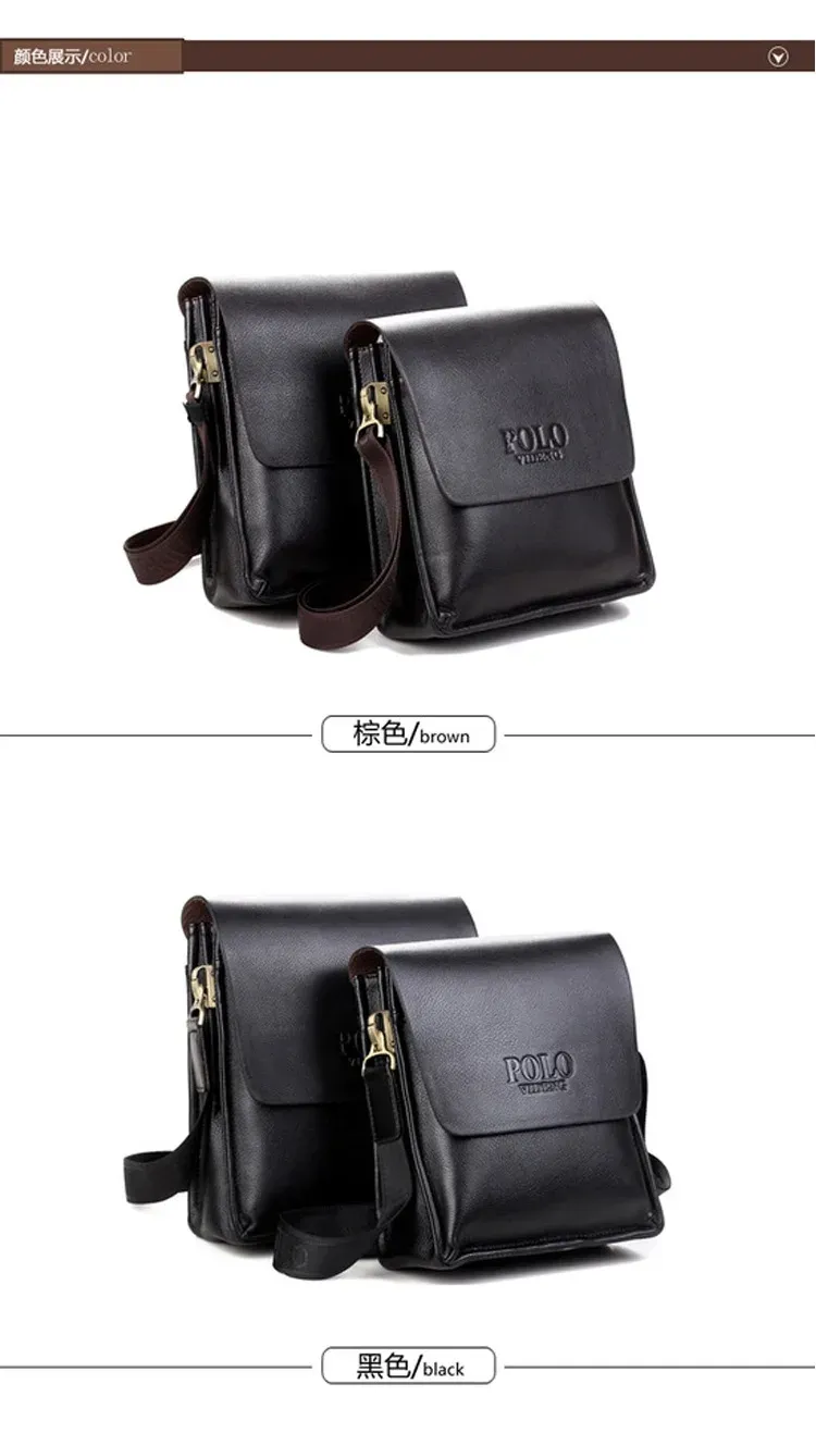 POLO Men's Vertical Business Crossbody Shoulder Bag - Casual & Professional Document Bag, 23x26x7cm showcase 10