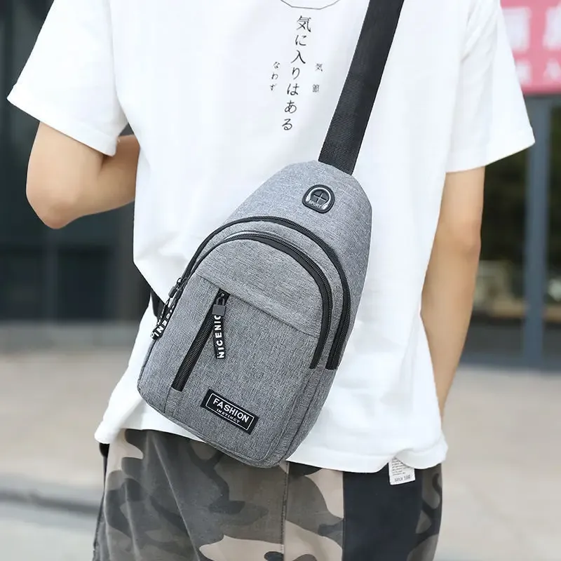 Men's Black Mini Crossbody Chest Bag - Simple Storage Small Satchel for Travel & Daily Use showcase 1
